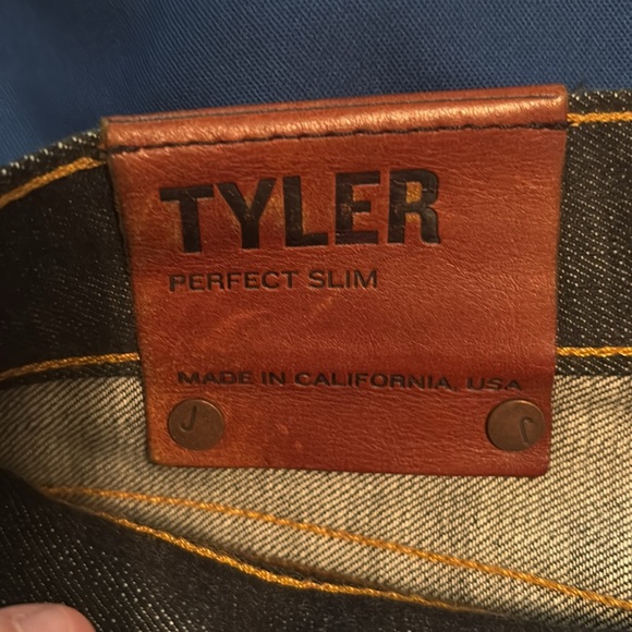 J Brand Mens Tyler Perfect Slim Selvedge Jeans 30 Blue Dark Washed Pocket Denim - Picture 5 of 7